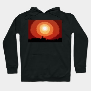 Fiery sunset in the city Hoodie